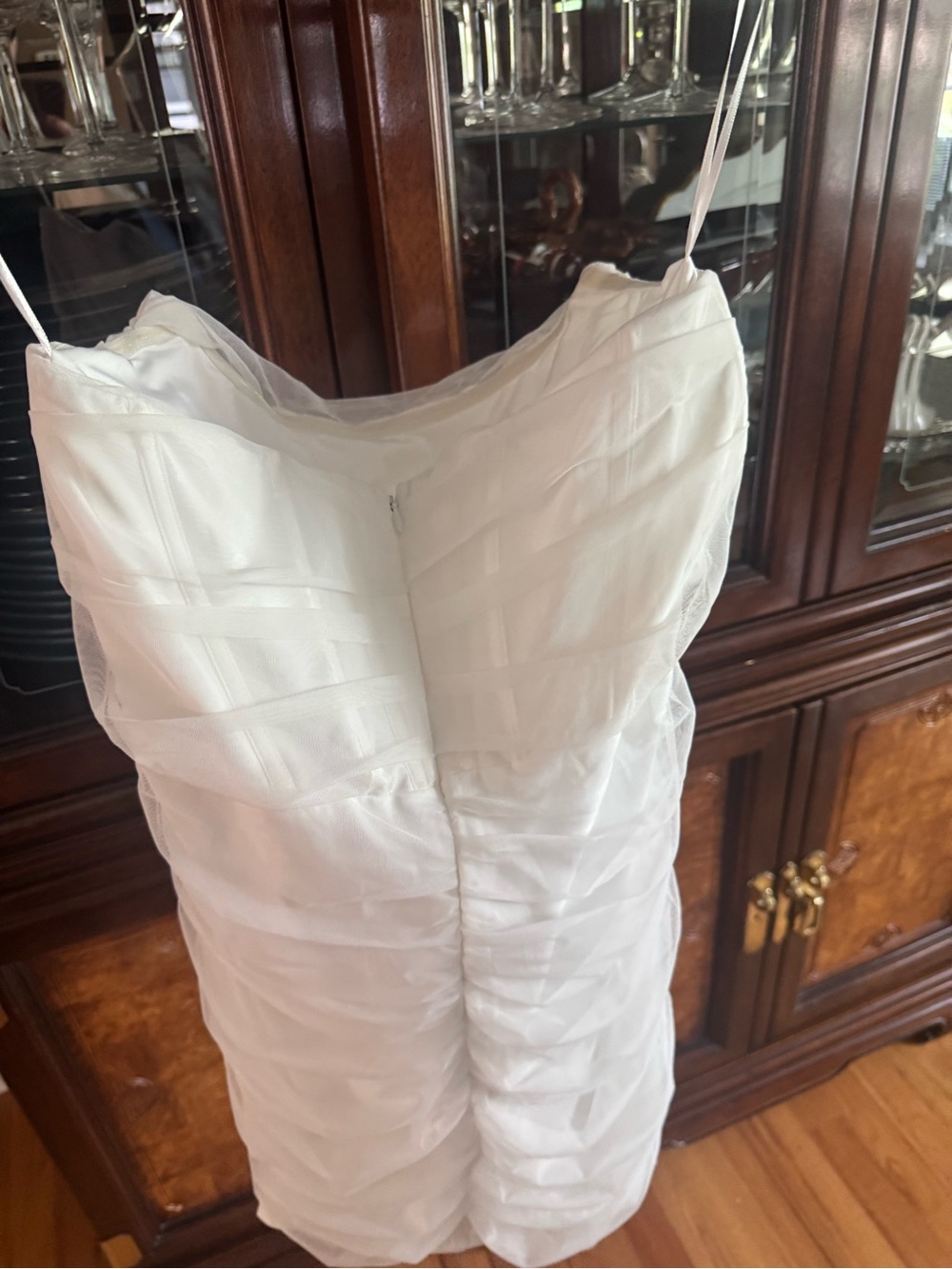 SUPERDOWN WHITE MESH STRAPLESS DRESS NWT